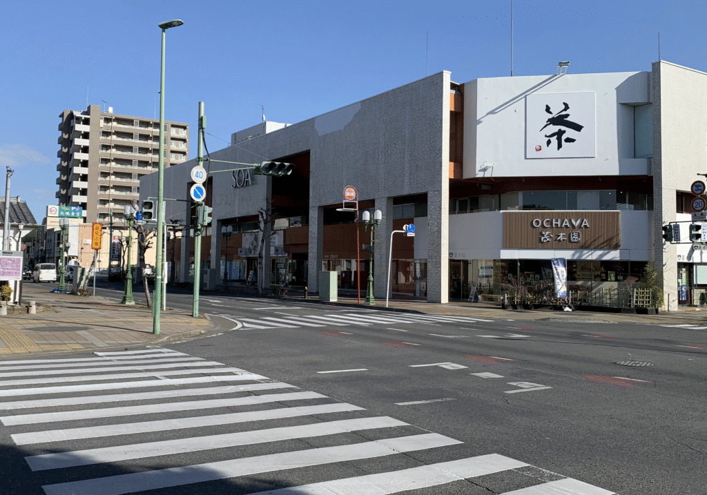 Parcはりきゅう院へのルート茂木園/足利銀行交差点